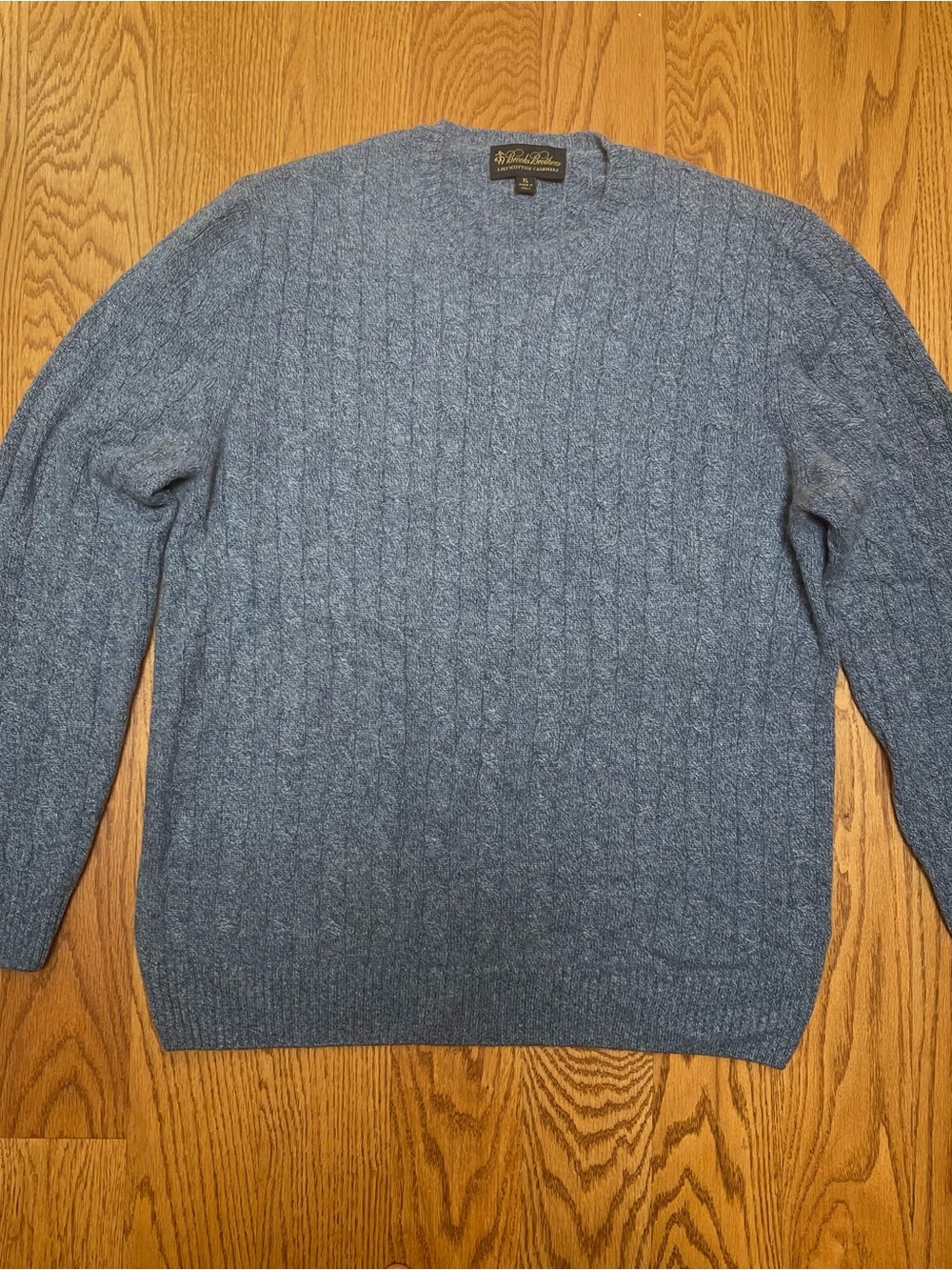 Brooks Brothers Men's Cable Knit Crewneck - Light Blue Heather